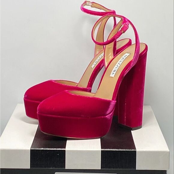 Aquazzura So High Velvet Platform Pumps size 37 - Picture 8 of 10